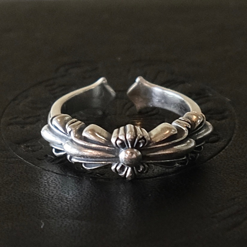 Chrome hearts floral cross open back ring